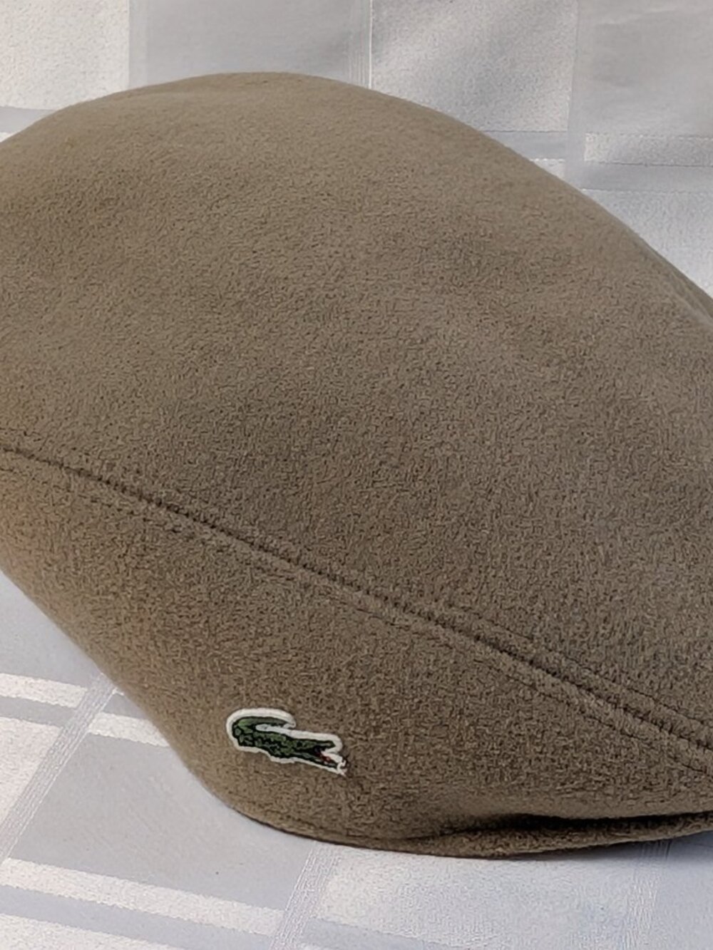 LACOSTE UNISEX WOOL FELT BLEND FLAT CAP HAT 4875 MANS BROWN CAP SIZE T3 FRANCE